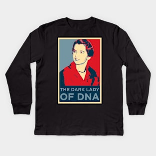 Rosalind Franklin: The Dark Lady of DNA Red and Blue Portrait Kids Long Sleeve T-Shirt